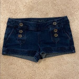 Express low-rise jean shorts